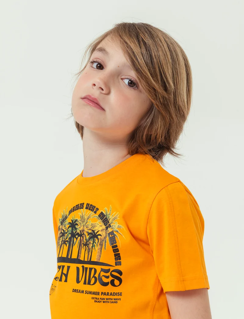 T-shirt coreana da bambino - Arancione