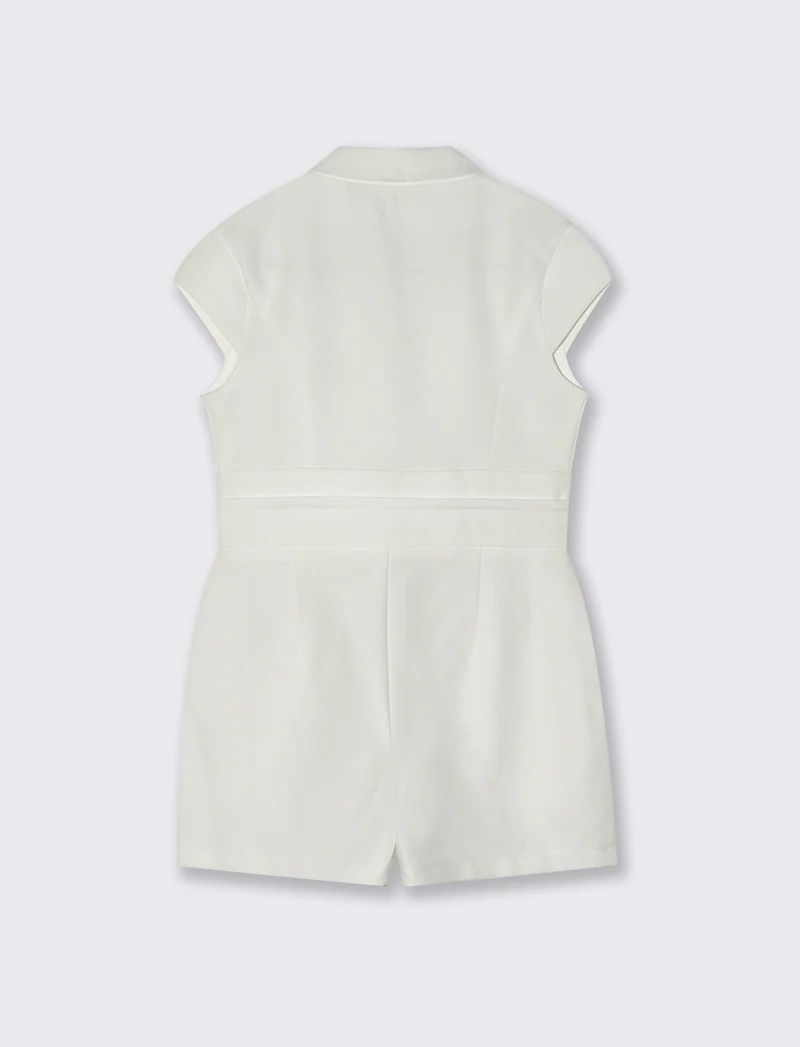 Salopette tuta elegante da bambina - Bianco latte