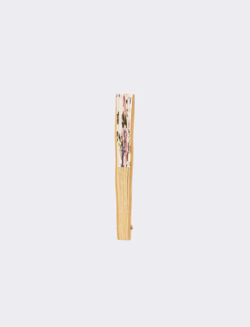 Ventaglio donna in legno e poliestere da pochette - Bianco