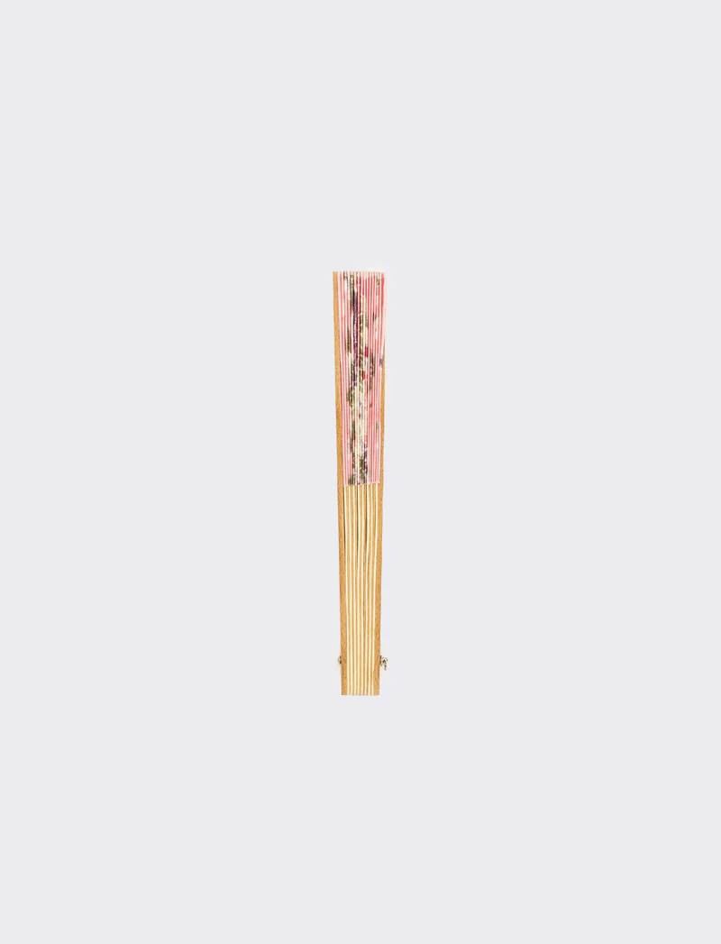 Ventaglio donna in legno e poliestere da pochette - Rosa