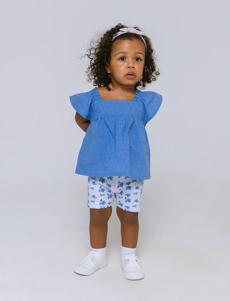 Completo canotta e shorts da neonata - Azzurro