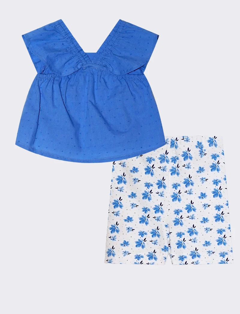 Completo canotta e shorts da neonata - Azzurro