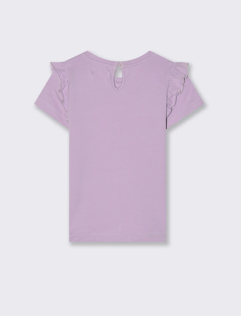 T-shirt con rouches alle spalle da neonata - Lilla