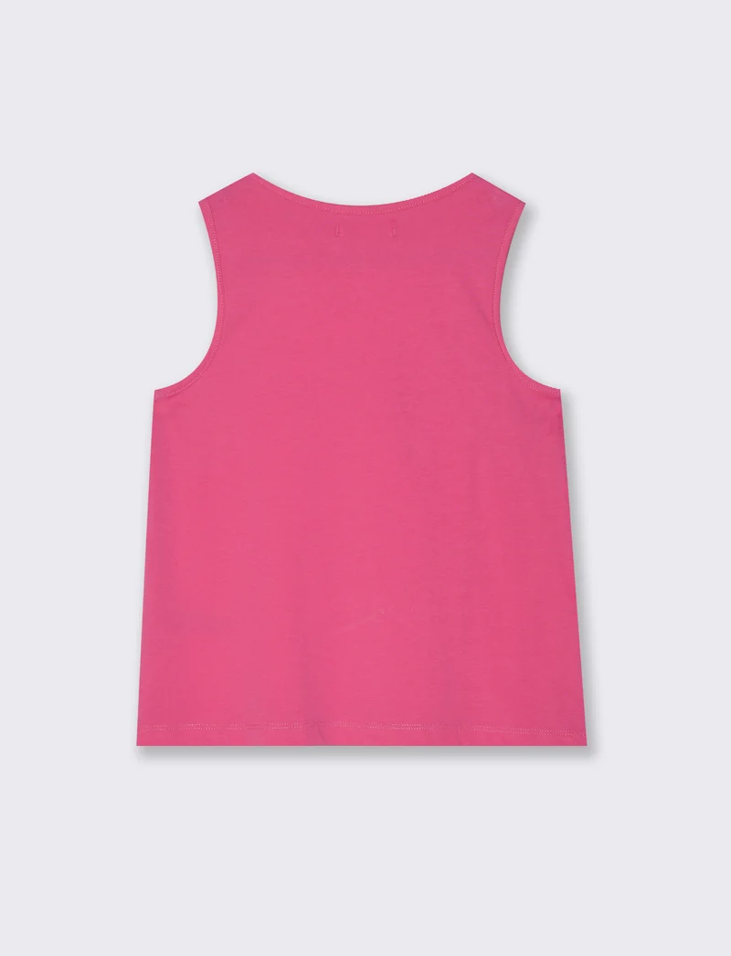 Canotta con rouches da bambina - Fuxia
