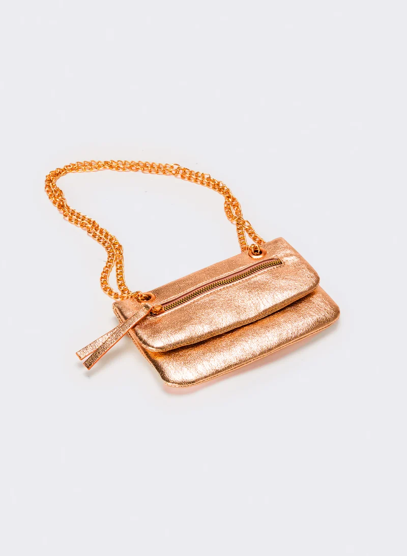 Portafogli donna con patta e tracolla - Rosa