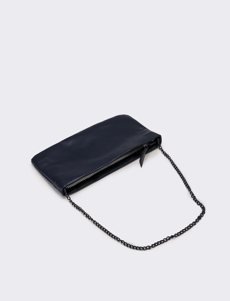 Portafogli donna con tracolla smaltata - Blu