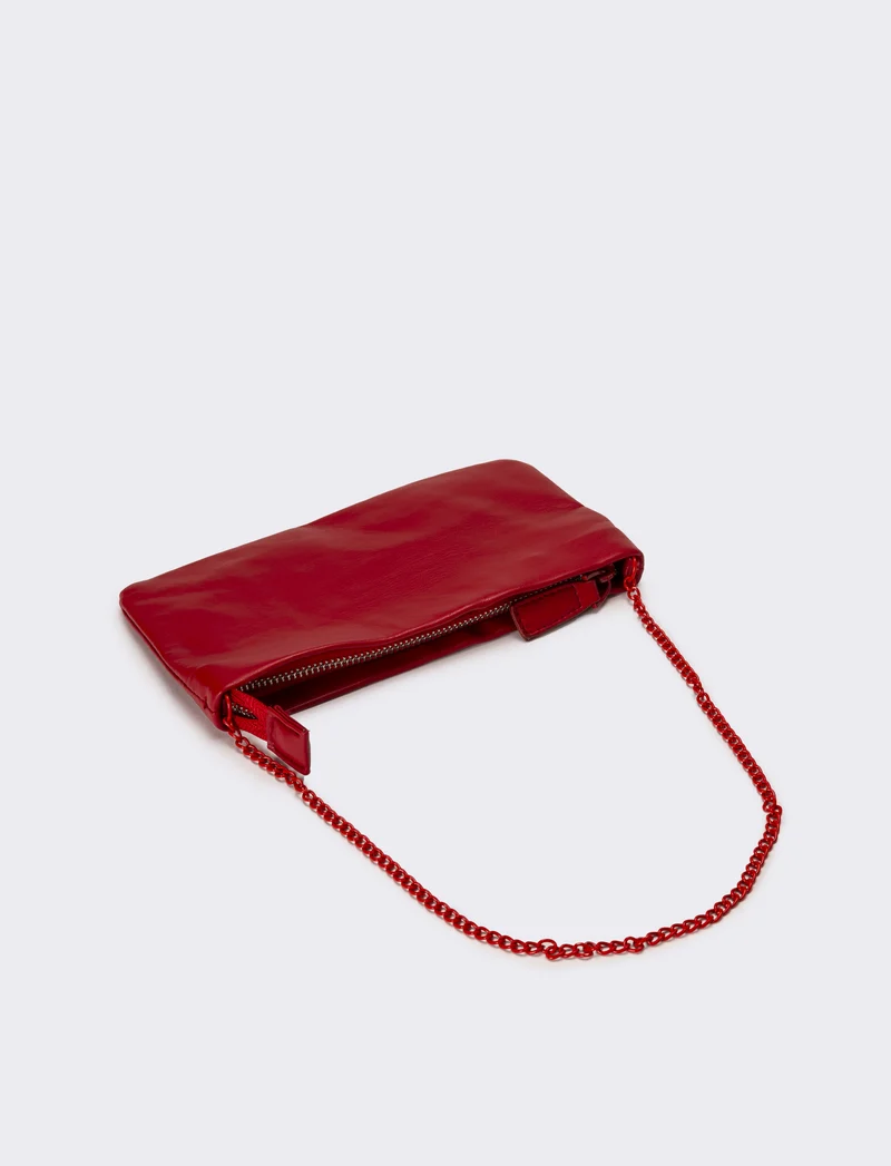Portafogli donna con tracolla smaltata - Rosso