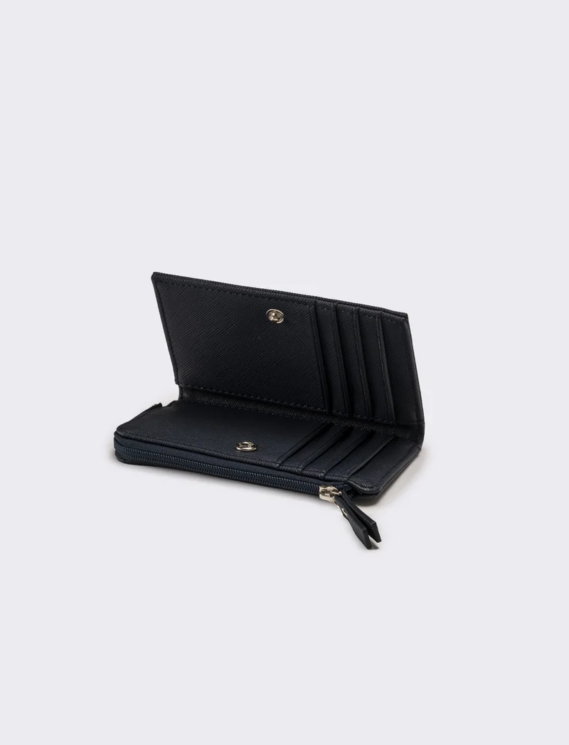 Portafogli uomo con zip portacarte - Blu