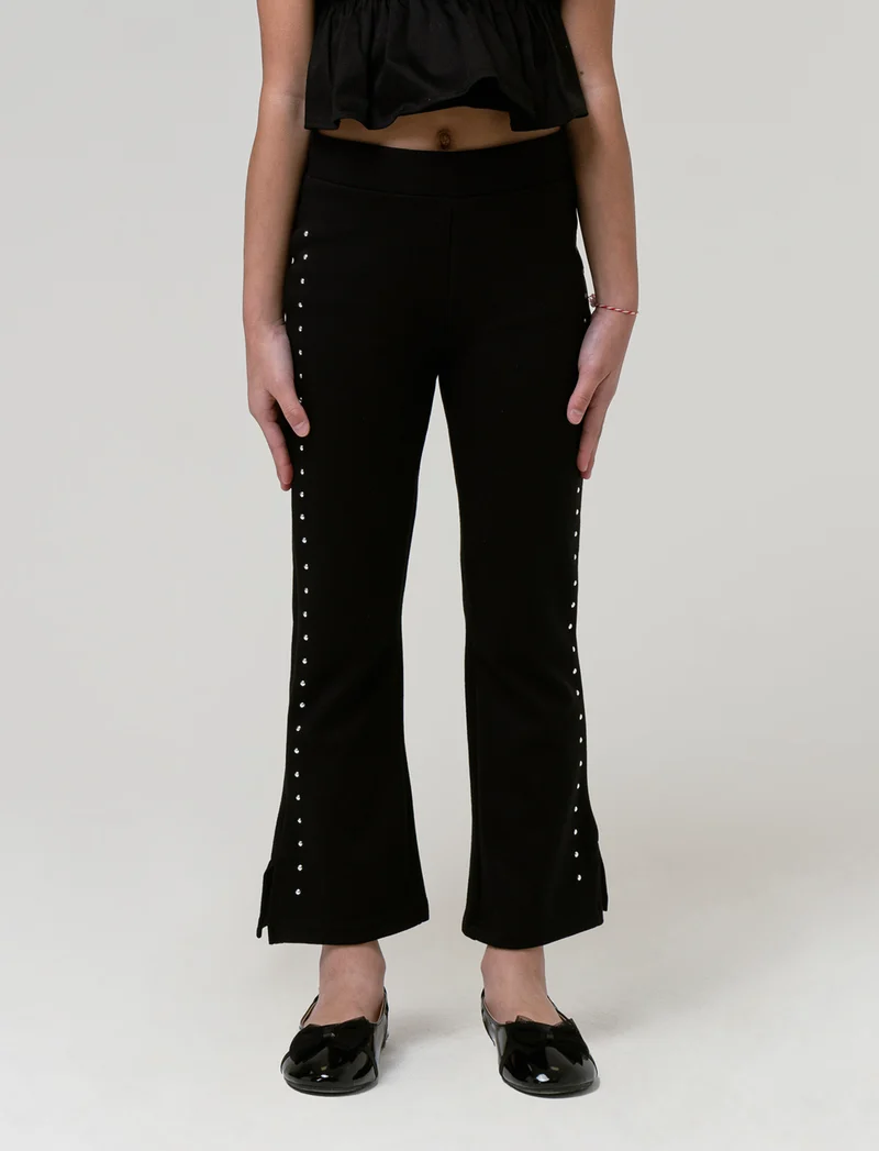 Leggings modello flare da bambina - Nero