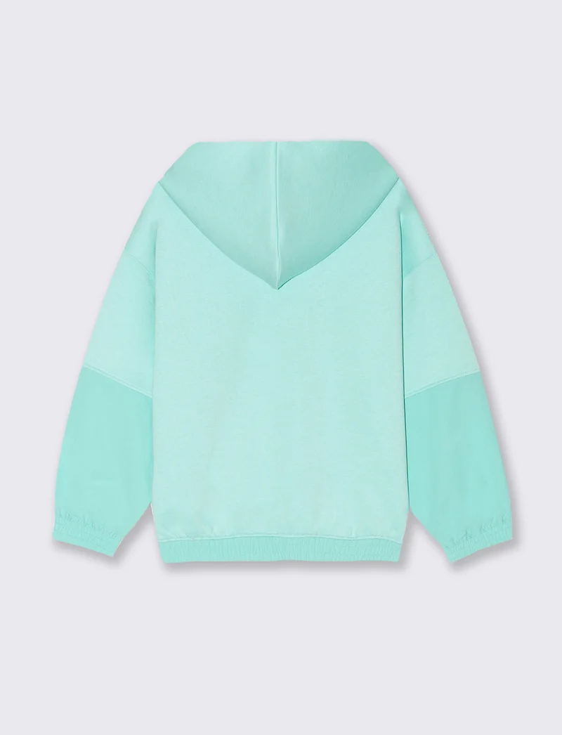 Felpa da bambina sportiva - Verde acqua