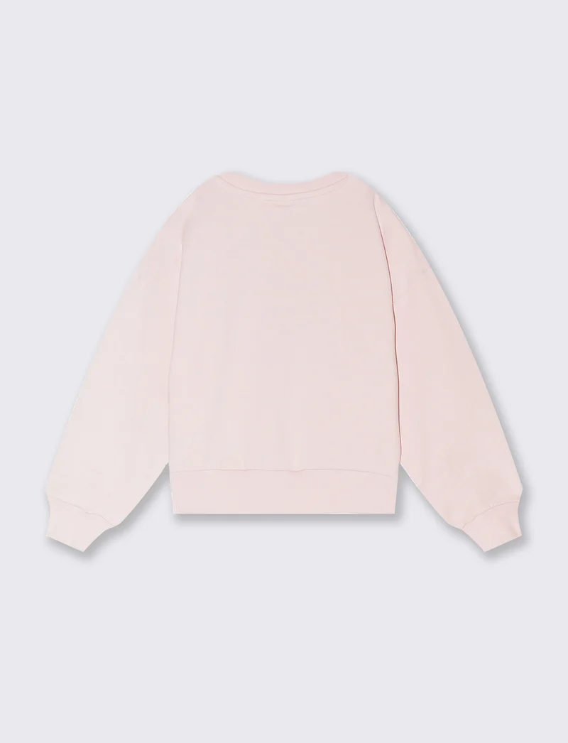 Felpa girocollo loose fit da bambina - Rosa