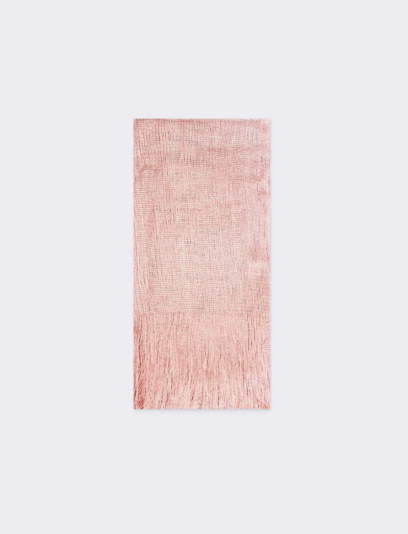 Foulard a rete con lurex 45 x 180 cm donna - Rosa