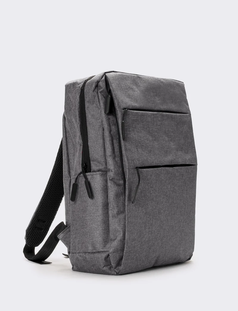 Zaino uomo basic con zip - Grigio