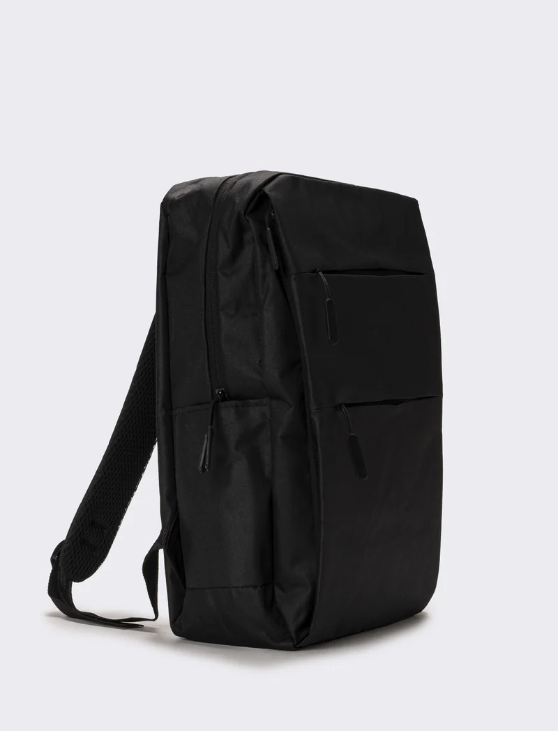 Zaino uomo basic con zip - Nero