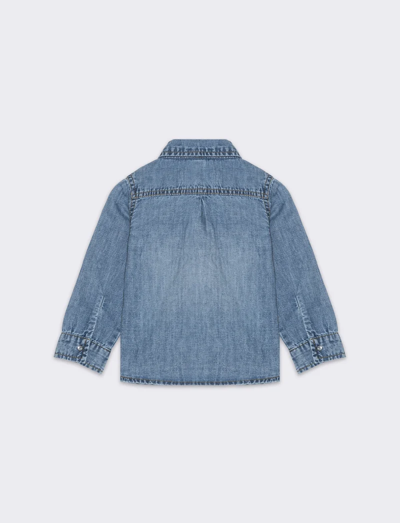 Camicia denim con applicazioni da neonata - Denim