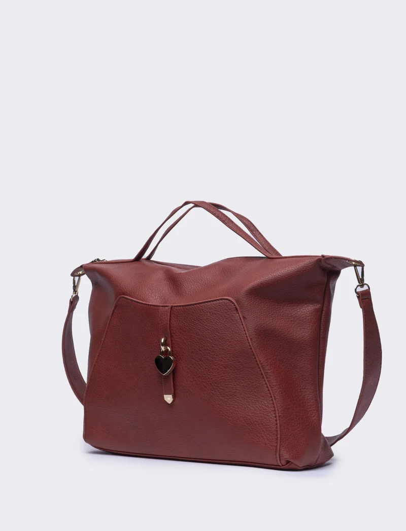 Shopper donna con catenaccio a cuore - Arancio