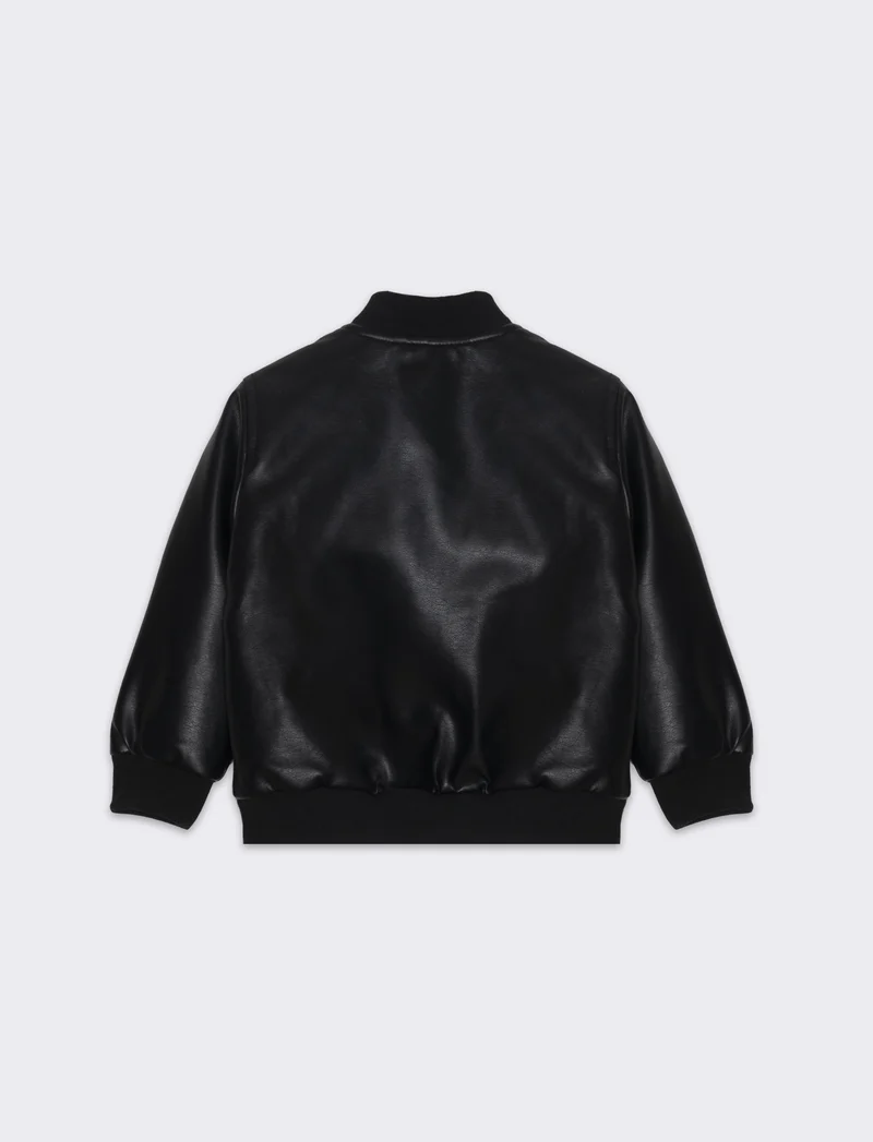 Giubbotto biker in similpelle da neonato - Nero
