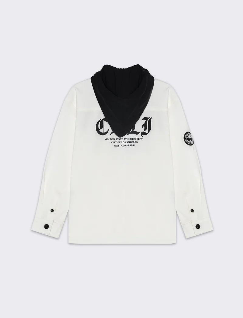 Camicia over con tasconi da bambino - Bianco latte