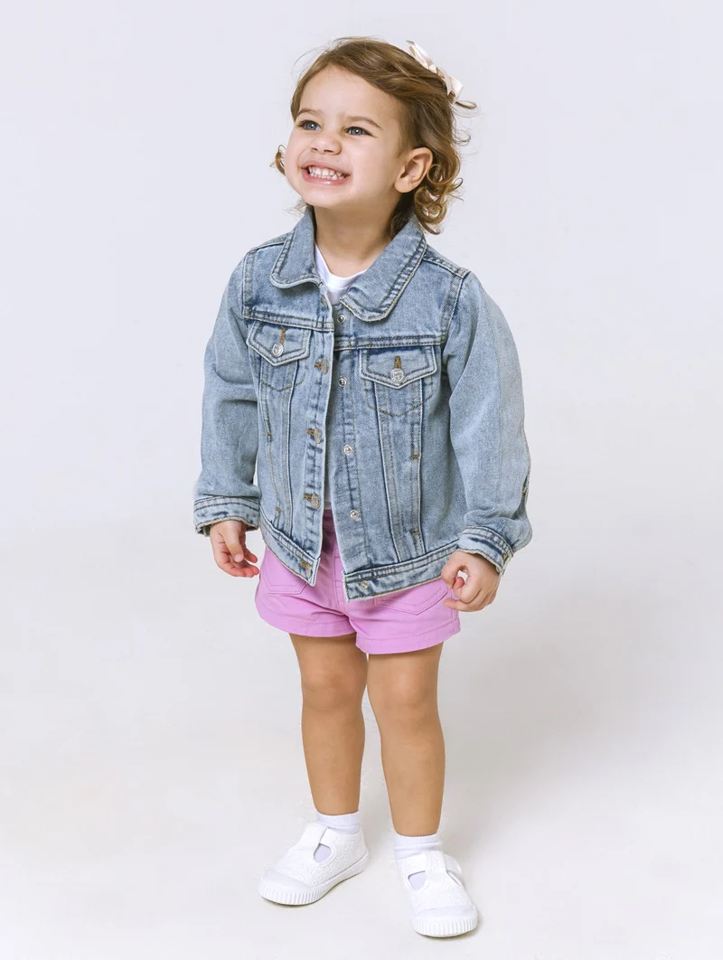 Giubbotto in denim da neonata - Denim chiaro