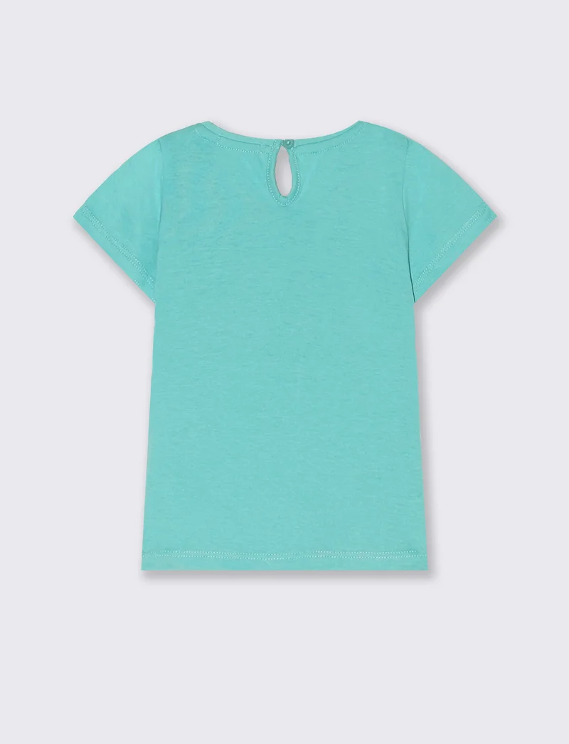 T-shirt basic manica corta da neonata - Verde acqua
