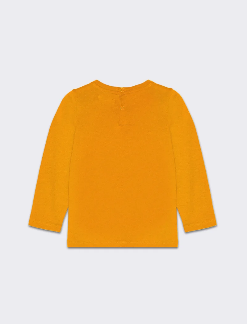 T-shirt manica lunga stampata da neonato - Arancio