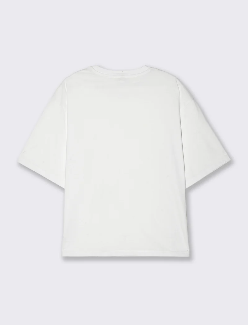 T-shirt con applicazioni da donna - Bianco