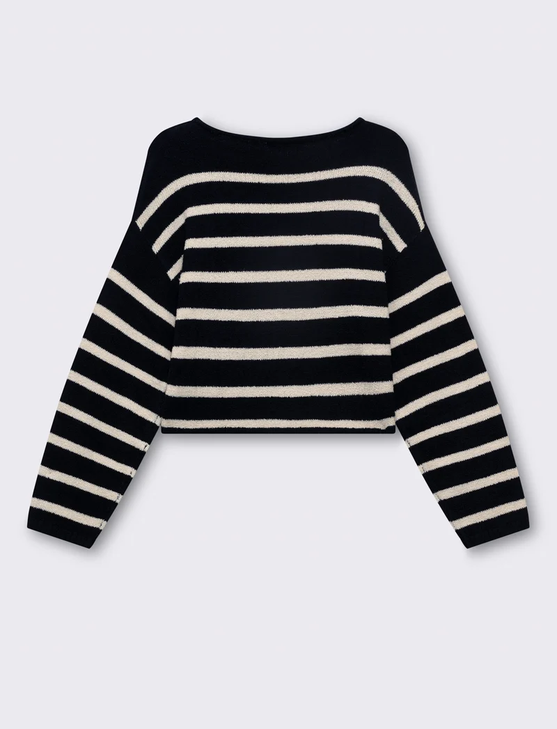 Maglia giro collo a strisce da donna - var 2