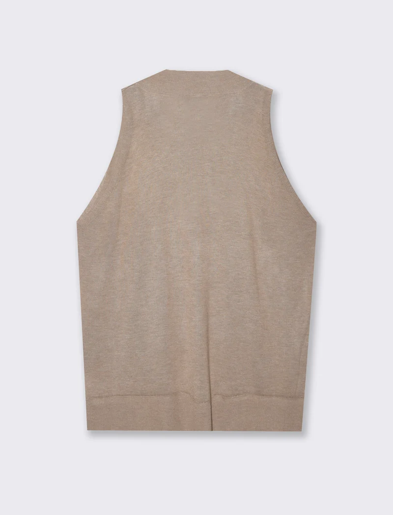 Maglia giro manica da donna - Cammello