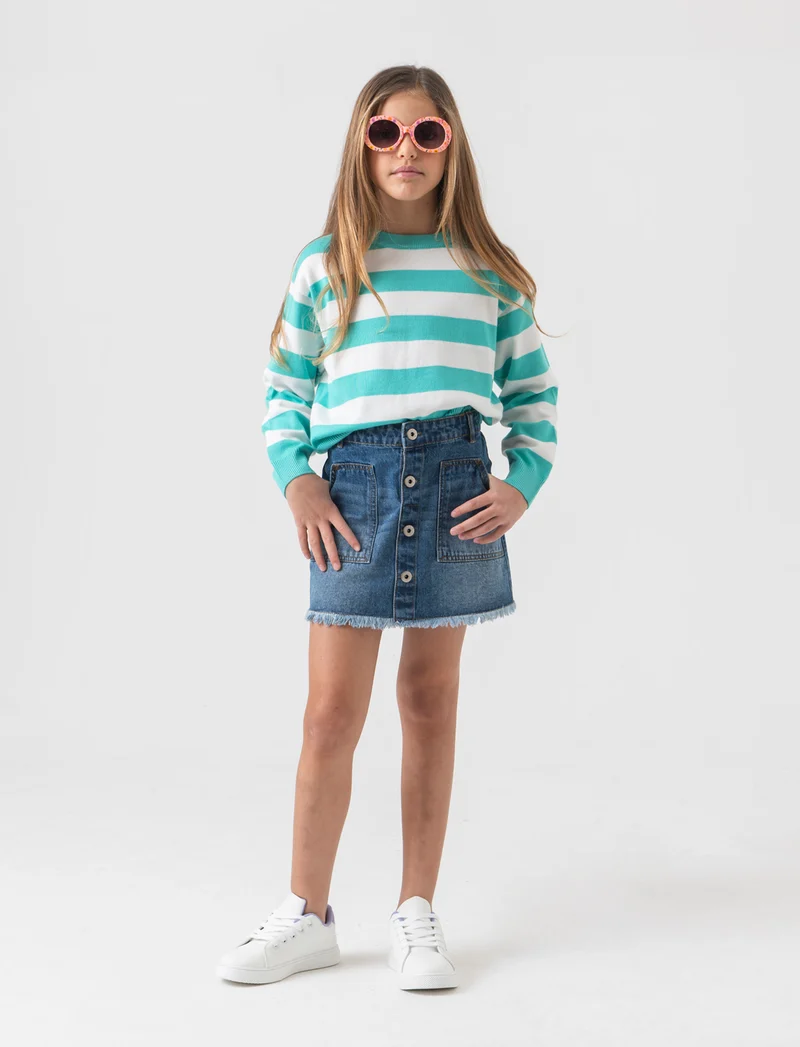 Minigonna in jeans da bambina - Denim