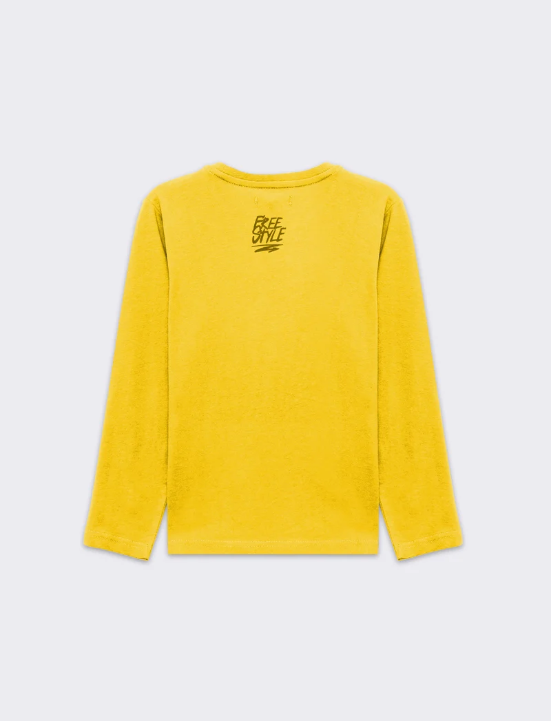 T-shirt girocollo da bambino - Giallo