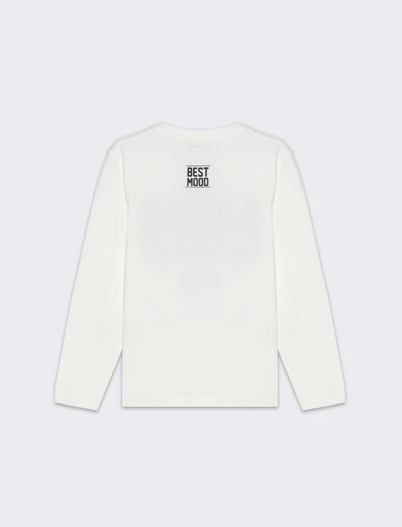 T-shirt girocollo da bambino - Bianco latte