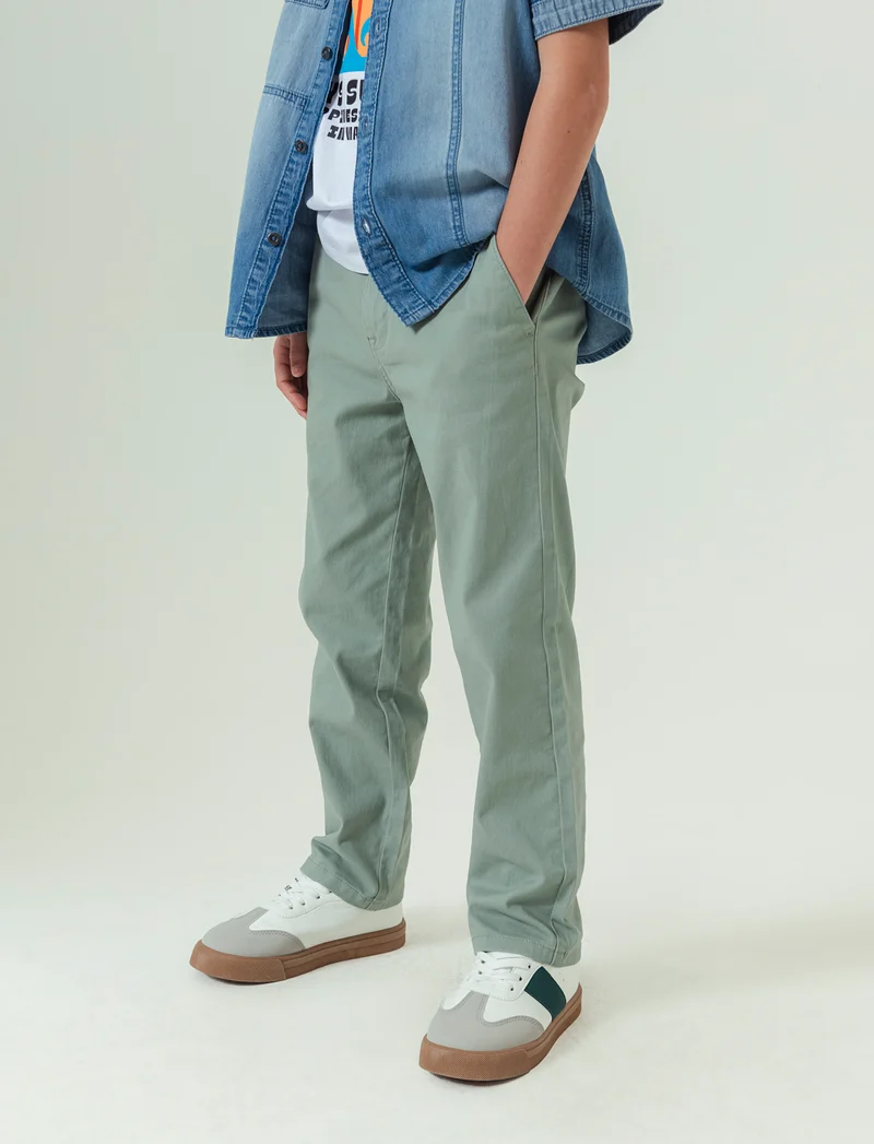 Pantaloni regular da bambino - Verde salvia
