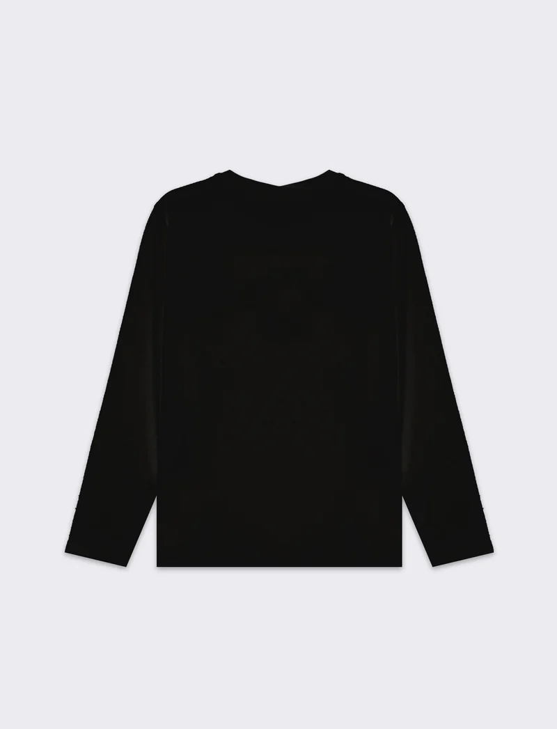 T-shirt in jersey con stampa da bambino - Nero
