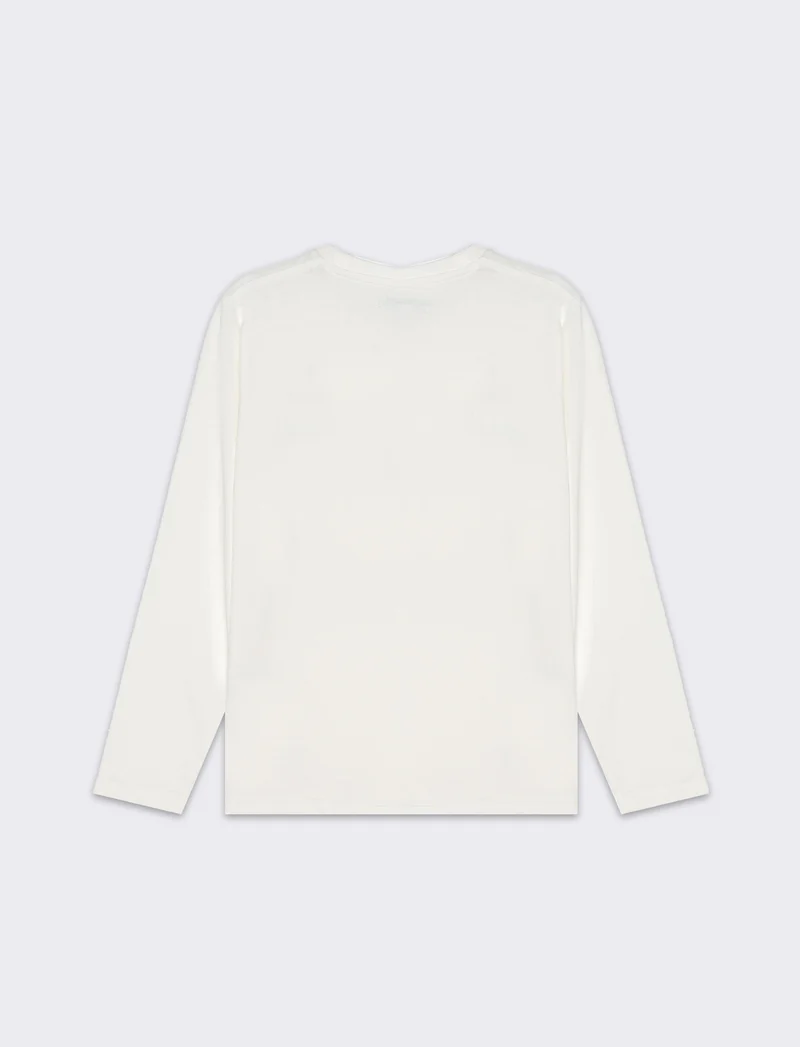 T-shirt in jersey con stampa da bambino - Bianco latte