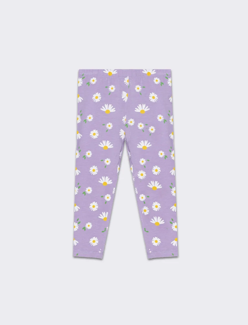 Leggings all over da neonata - Lilla