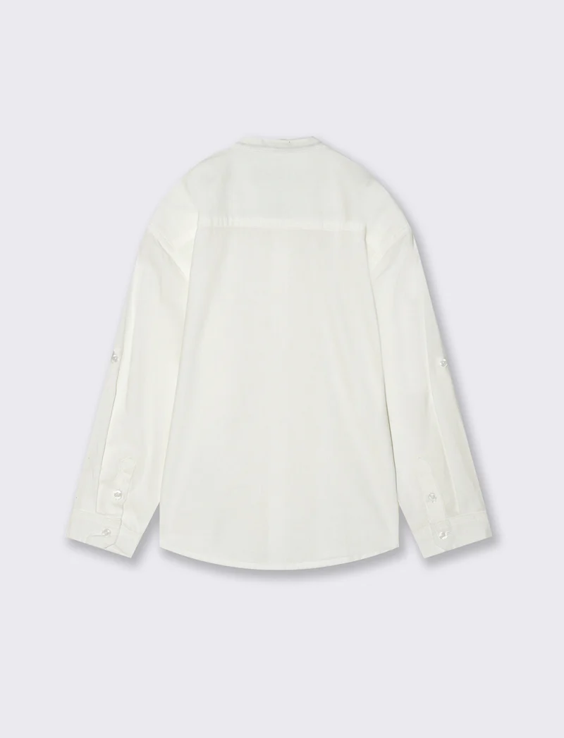 Camicia collo coreano da bambino - Bianco latte