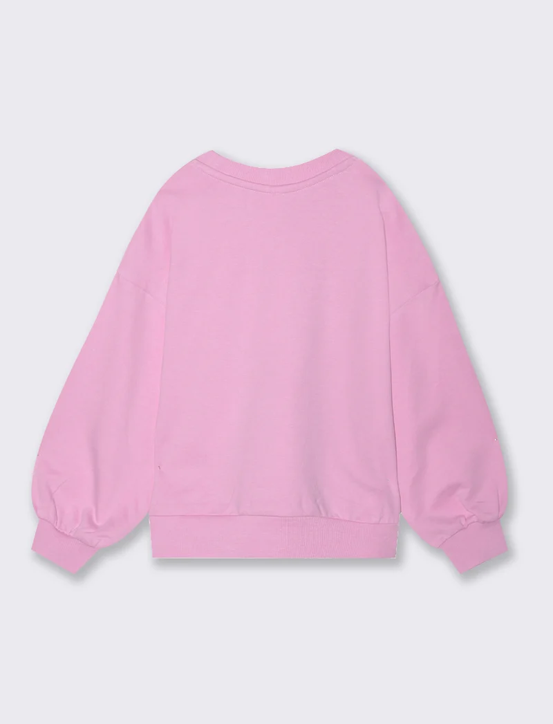 Felpa girocollo da bambina - Rosa