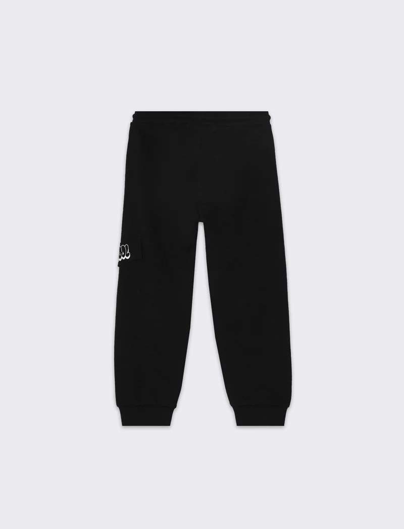Jogger in felpa fiammata da bambino - Nero