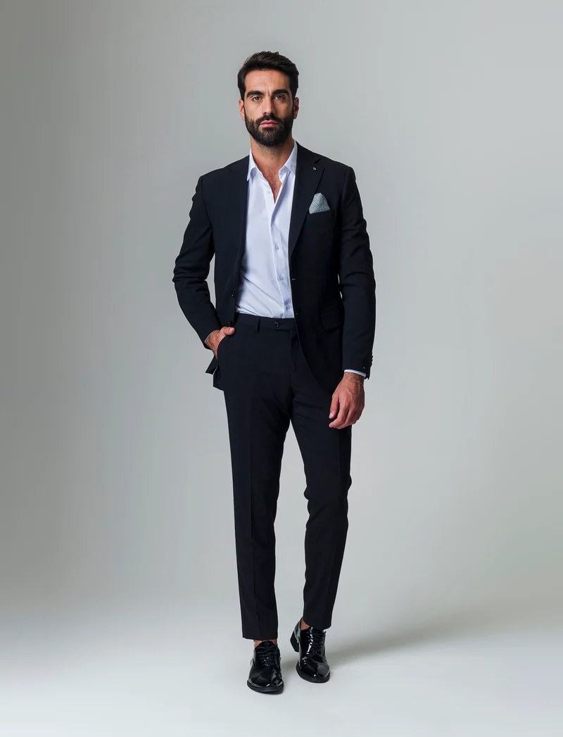 Camicia slim fit tessuto tecnico da uomo - Bianco