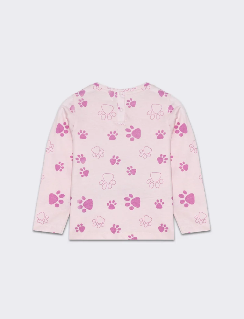 T-shirt all over con stampa da neonata - Rosa