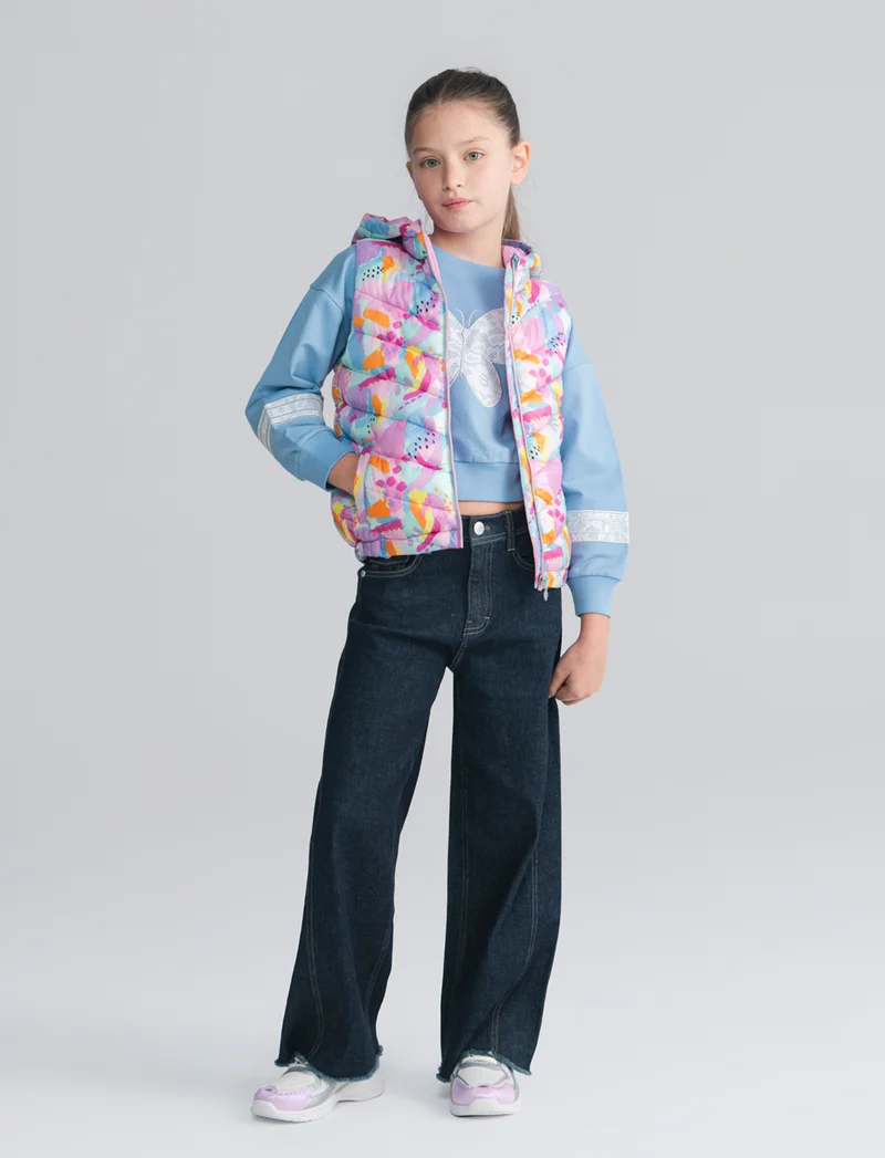Gilet trapuntato leggero. da bambina - Rosa