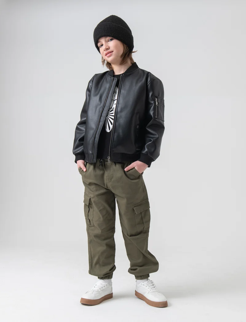 Pantaloni cargo da bambino - Verde militare