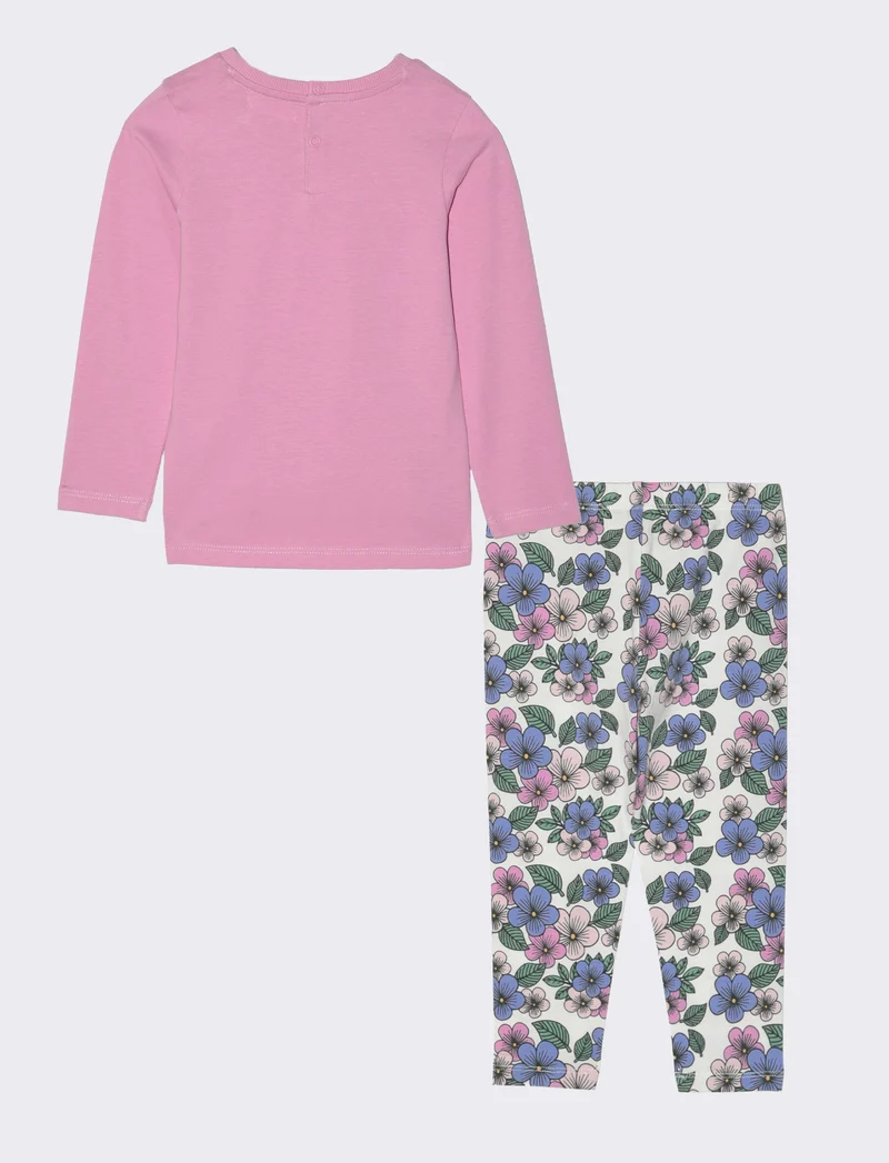 Completo 2 pezzi maglia e leggings da neonata - Rosa