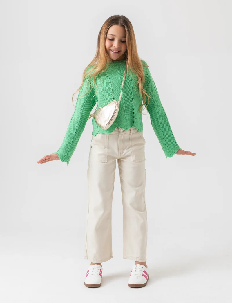 Pullover estivo da bambina - Verde