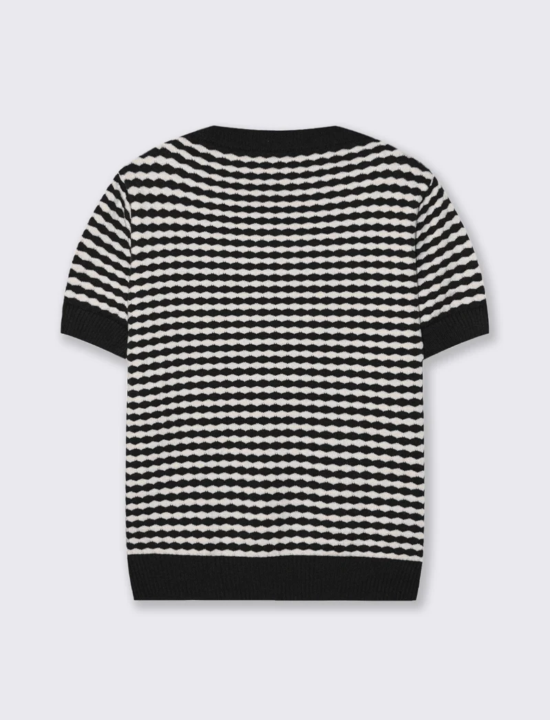 t-shirt in maglia - Nero