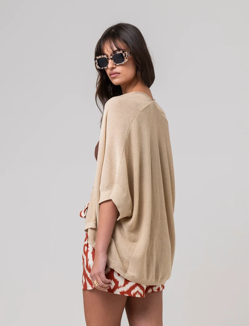 Maglia cardigan da donna - Beige
