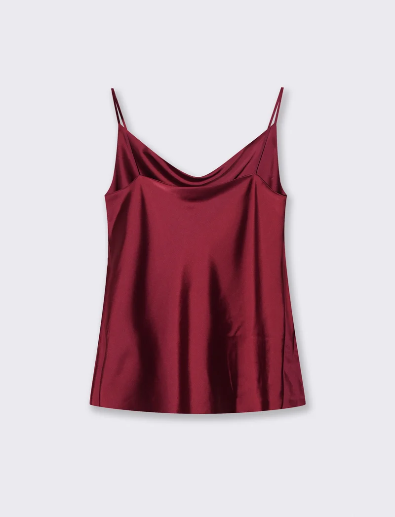 TOP IN SATIN - Bordeaux