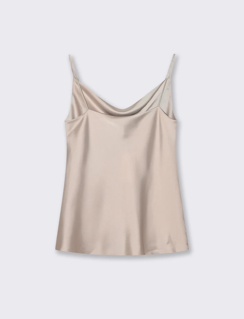 TOP IN SATIN - Beige champagne