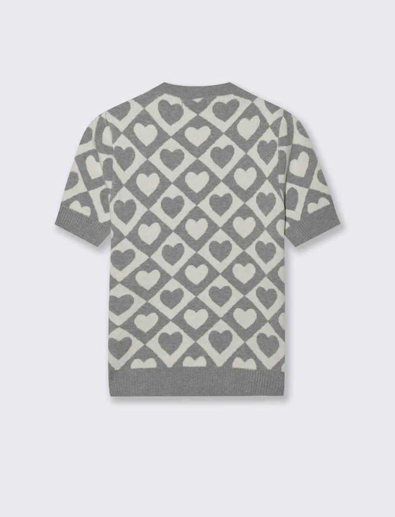T-SHIRT IN MAGLIA - Grigio