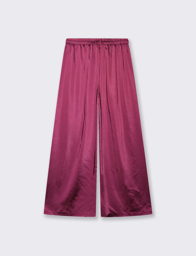 PANTALONE IN SATIN - Bordeaux